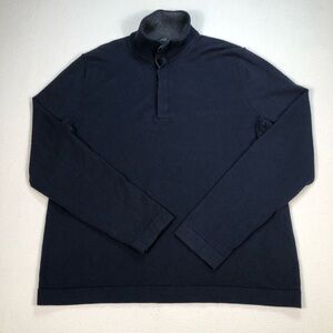 Banana Republic Pullover Men's L Cashmere‎ Cotton Button Sweater 1/4